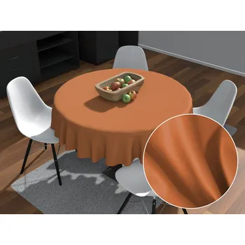 ubrus Velký kulatý bavlněný saténový ubrus ST-008 Skořicový Ø 200 cm