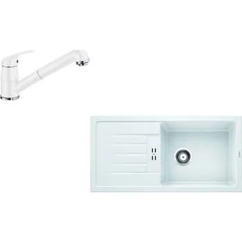 Granitový dřez Blanco set FAVUM XL 6 S + DARAS-S SILGRANIT-Look Barva: Bílá