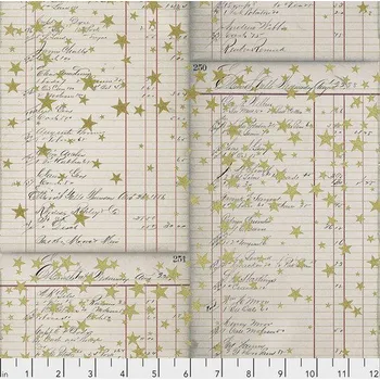 Free Spirit Tim Holtz Yuletide Christmas List ostatní potisk vícebarevná bavlněná látka patchwork