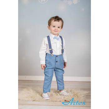 Chlapecké kalhoty Chlapecké kalhoty společenské modré se šlemi A134