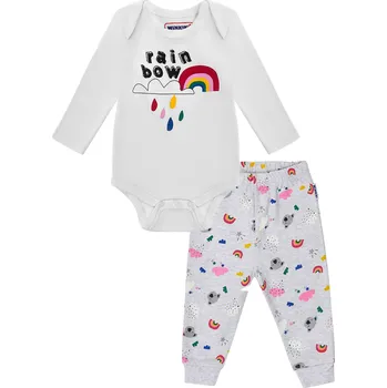 Kojenecký body Kojenecký set - WINKIKI WNB 92700, bílá/ šedá Barva: Bílá, Velikost: 68