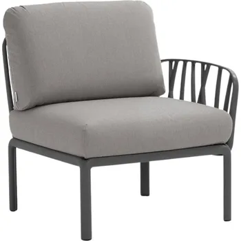 Zahradní sestava Nardi Šedý látkový zahradní koncový modul Komodo s tmavě šedou podnoží