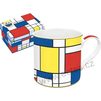 Easy Life Piet Mondrian: porcelánový hrnek Rhytm Composition And Black Lines - Kompozice v červené, žluté a modré 300ml