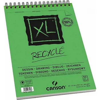 Výtvarný papír Canson XL Recyklovaný A5, krouž.vazba (25 archů, 160g, 14,8 x 21cm)