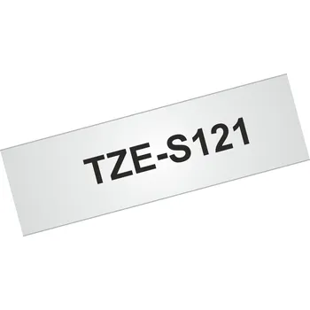Pásek do tiskárny Originální kazeta s extrémně adhezivní páskou Brother TZe-S121 - černý tisk na průsvitné, šířka 9 mm