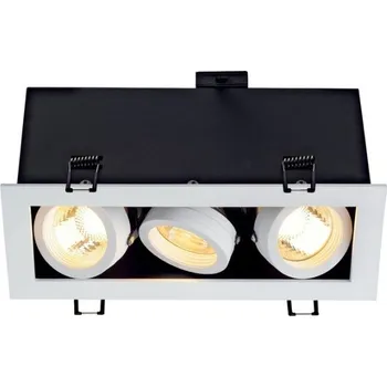 SLV 115531 Kadux, zápustná bodovka v hranatém tvaru, 3x50W, bílá, 21x9cm