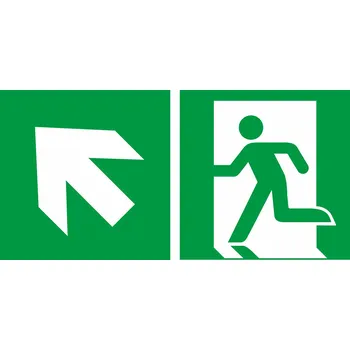 samolepka Tabulka – Nouzový východ vlevo nahoru, samolepicí fólie, 30 × 15 cm