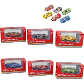 autodráha Auto závodní kovové 8cm závodnička metalíza 6 druhů v krabici