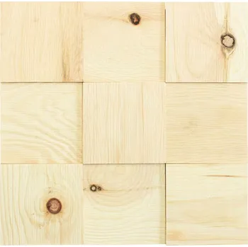 Obklad Wodewa BOROVICE 100, samolepící panel 300 x 300 mm (0,09 m²) - dřevěná mozaika 3D Kartáčovaný - bez povrch. úpravy