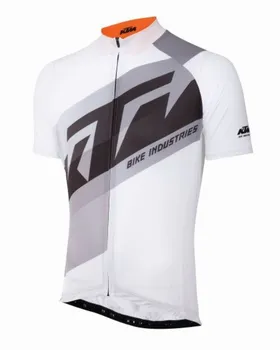 cyklistický dres KTM Factory Line bílý/šedý/oranžový XXL