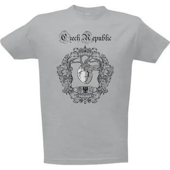Pánská móda Tričko s potiskem České srdce - Czech Rebublic pánské