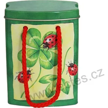Dóza na potraviny BERUŠKY ČTYŘLÍSTEK zelená plechová dóza taštička 3148