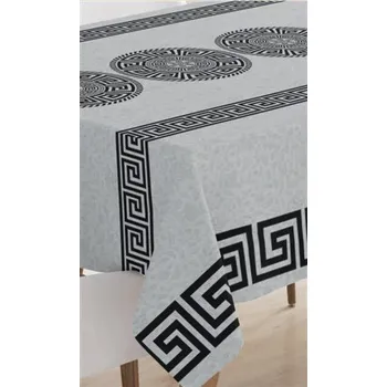 ubrus Ubrus PVC 2005D reliéfní velké ornamenty černé 140 cm