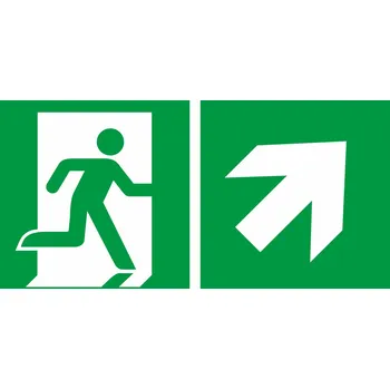 samolepka Tabulka – Nouzový východ vpravo nahoru, samolepicí fólie, 30 × 15 cm