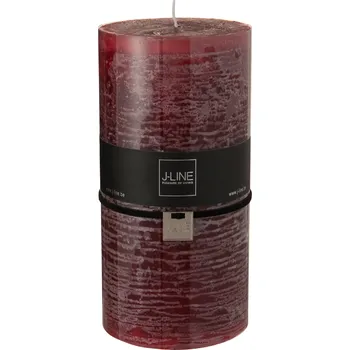 Svíčka Oválná bordová svíčka XXL - 10*10*20 cm