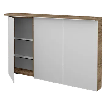 Zrcadlo DŘEVOJAS třídveřová galerka s LED osvětlením ASTON GA3OE 120 Barevné provedení: D21 Tobacco + doprava zdarma + při platbě převodem sleva