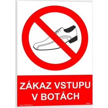 Zákaz vstupu v botách Plast 148 x 210 mm (A5) tl. 0.5 mm - Kód: 02986