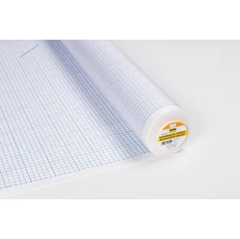 Vlieseline vlizelín s natištěnou mřížkou čtverců 1x1cm šíře 90cm 50g na m2