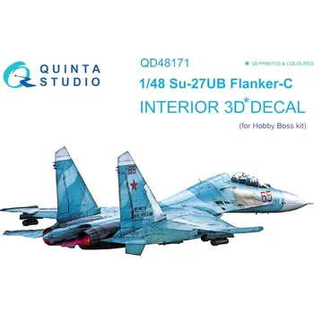 Plastikový model Quinta studio 1/48 Su-27UB 3D-Print&col.Interior (HOBBYB)