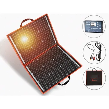 solární panel Dokio Přenosný solární panel flexibilní 80Wp, 4,5A, skládací solární panel (Solární nabíječka, solární panel pro nabíjecí stanice, skládací solární panel)