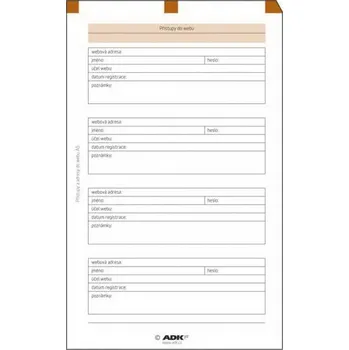 Diář Náplň do diáře ADK A5 přístupy do webu formulář