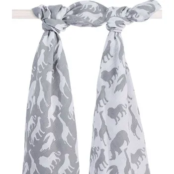 Jollein mušelínová zavinovačka/osuška Safari grey