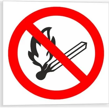 Značení Zákaz manipulace s plamenem - symbol Samolepka 92 x 92 mm tl. 0.1 mm - Kód: 02707