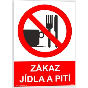Zákaz jídla a pití Samolepka 148 x 210 mm (A5) tl. 0.1 mm - Kód: 08911