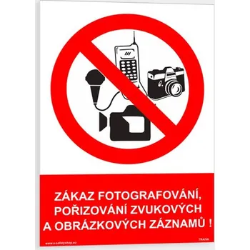 Zákaz fotografování, Samolepka 210 x 297 mm (A4) tl. 0.1 mm - Kód: 15415