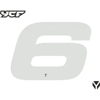 Číslice pro jednociferná čísla bílá pitbike YCF číslice: 6