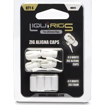 Umělá nástraha Liquirigs Liquid Zig montáž s plovoucí pěnou, bílá 4+4ks