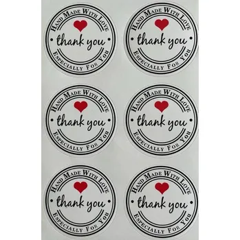 samolepka Pro Háčkování Samolepící papírová cedulka Thank you 37 mm 6 ks