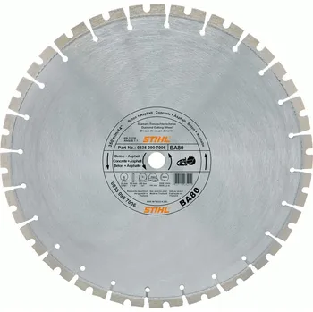 Řezný kotouč Univerzální diamantový rozbrušovací kotouč, D-BA90 350, STIHL (08350947013) (Univerzální diamantový rozbrušovací kotouč Stihl D-BA80 k řezání: asfalt, čerstvě položený beton, pískovec, cihlové zdivo, beton, vyzrálý beton.)