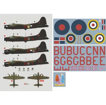 Plastikový model DK decals 1/32 Fortress Mk.II/III No.100 Group RAF (4x camo)