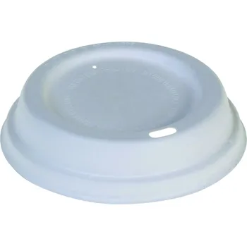 Jednorázové nádobí naturesse Víčka na kávový kelímek | Kompostovatelná Bílá 2dl cukrové třtiny Balení: 50 Ks