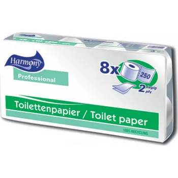 Toaletní papír Papír toaletní Harmony Professional, 2 vrstvy, bílé 50% (8)