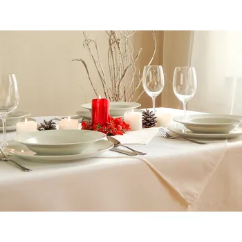 ubrus HEDVA ČESKÝ BROKÁT Ubrus s bordurou Ospensan KOSOČTVEREČKY bílá Rozměr ubrusu: standard 120x140