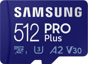 Paměťová karta Samsung PRO Plus microSDXC 512 GB UHS-I U3 V30 + USB adaptér
