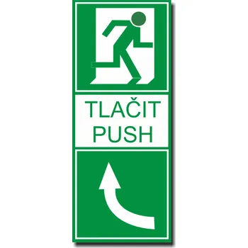 Tlačit - Vlevo fotoluminiscenční samolepka na dveře nouzového východu Samolepka 100 x 200 mm tl. 0.4 mm - fotoluminiscenční - Kód: 02643