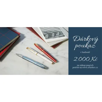 Dárková krabička Dárkový poukaz Parker v hodnotě 2 000 Kč - elektronický poukaz na sortiment parker, platnost 6 měsíců od zakoupení.