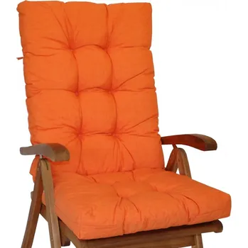 Podsedák Axin Trading s.r.o. Polstr na teakové zahradní křeslo vysoké - látka oranžový melír