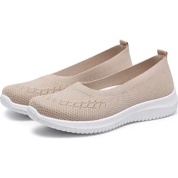 Dámské tenisky Dámské sportovní síťované balerínky Barva: Béžová, Velikost: 37 (23,5 cm)