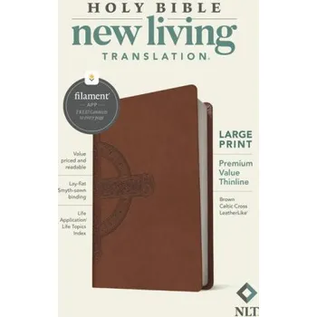 NLT Large Print Premium Value Thinline Bible, Filament Enabled Edition (Leatherlike, Brown Celtic Cross) – TYNDALE (EN)