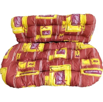 Podsedák Sedák na ratanovou lavici typ Bahama, Paloma - hnědý ornament