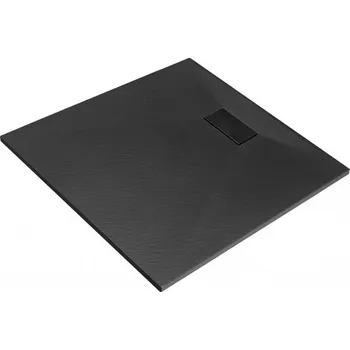 Sprchová vanička BESCO VEXO ČTVEREC, SMC vanička, 80x80x3,2 cm, černá barva, bez nožiček VANKVEX80CTVERB