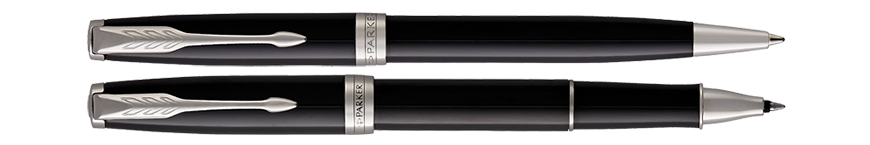 Parker Sonnet Black CT - sada - dárková sada rolleru a kuličkové tužky / propisky