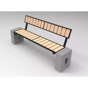 Zahradní lavice PROFICITY Betonová lavička Roma s opěrkou zad WPC/Dřevoplast Barevná kombinace: Šedá