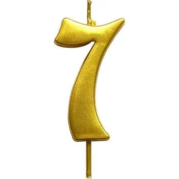 Dortová svíčka Narozeninová svíčka zlatá číslo 7