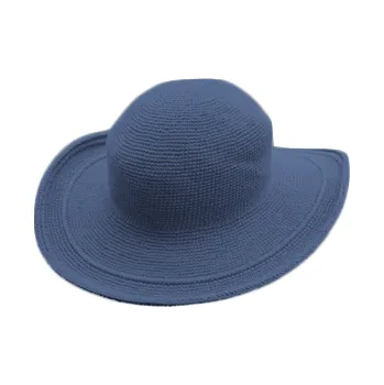 Klobouk Foxgloves - bavlněný háčkovaný klobouk (MODRÝ)