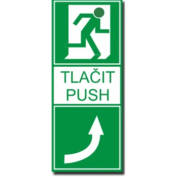 Tlačit - Vpravo fotoluminiscenční svítící samolepka Samolepka 100 x 200 mm tl. 0.4 mm - fotoluminiscenční - Kód: 02644